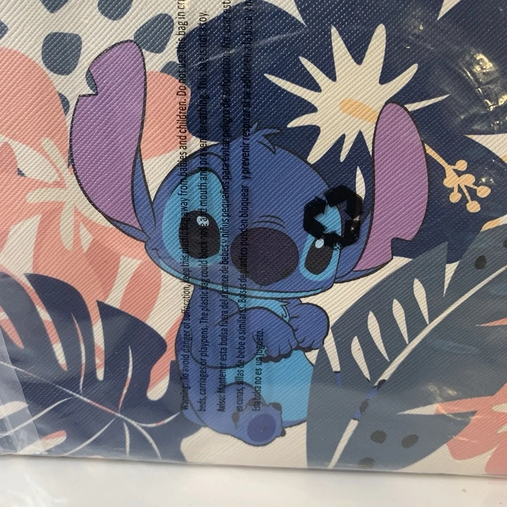 Disney Bioworld Stitch Wristlet Clutch Bag with Gold Stitch Charm